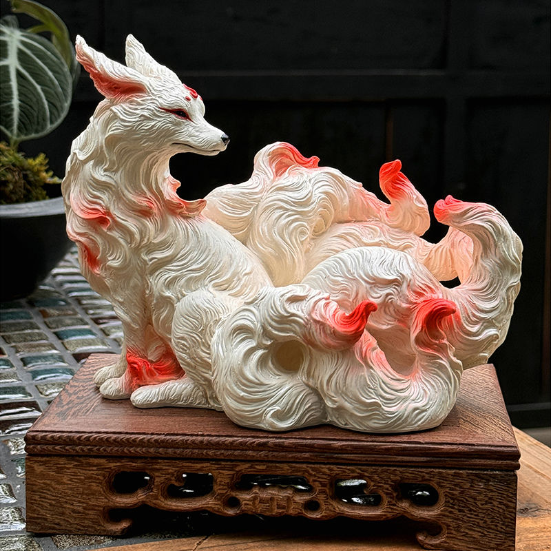 Resin Art Anniversary Gift - تماثيل الثعلب ذو الذيول التسعة، زينة