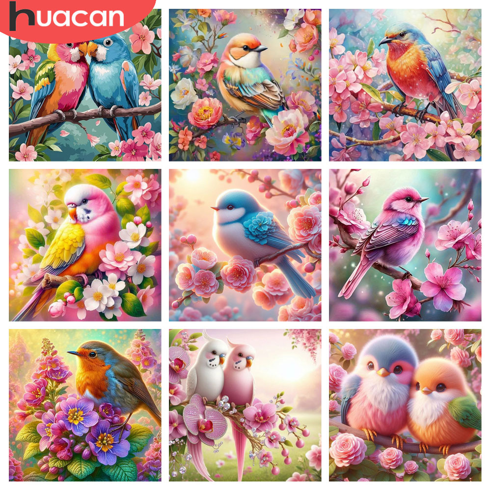 Resin Art For Rose - HUACAN الماس اللوحة الطيور زهرة الحيوان