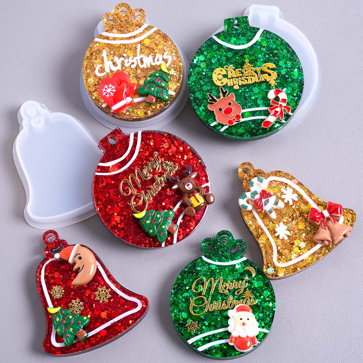 Resin Art Things - عيد الميلاد علامة قلادة قالب من