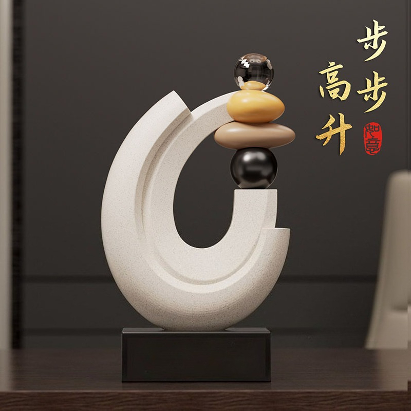 Resin Art Anniversary Gift - تمثال حجر الحظ للديكور المنزلي، زينة
