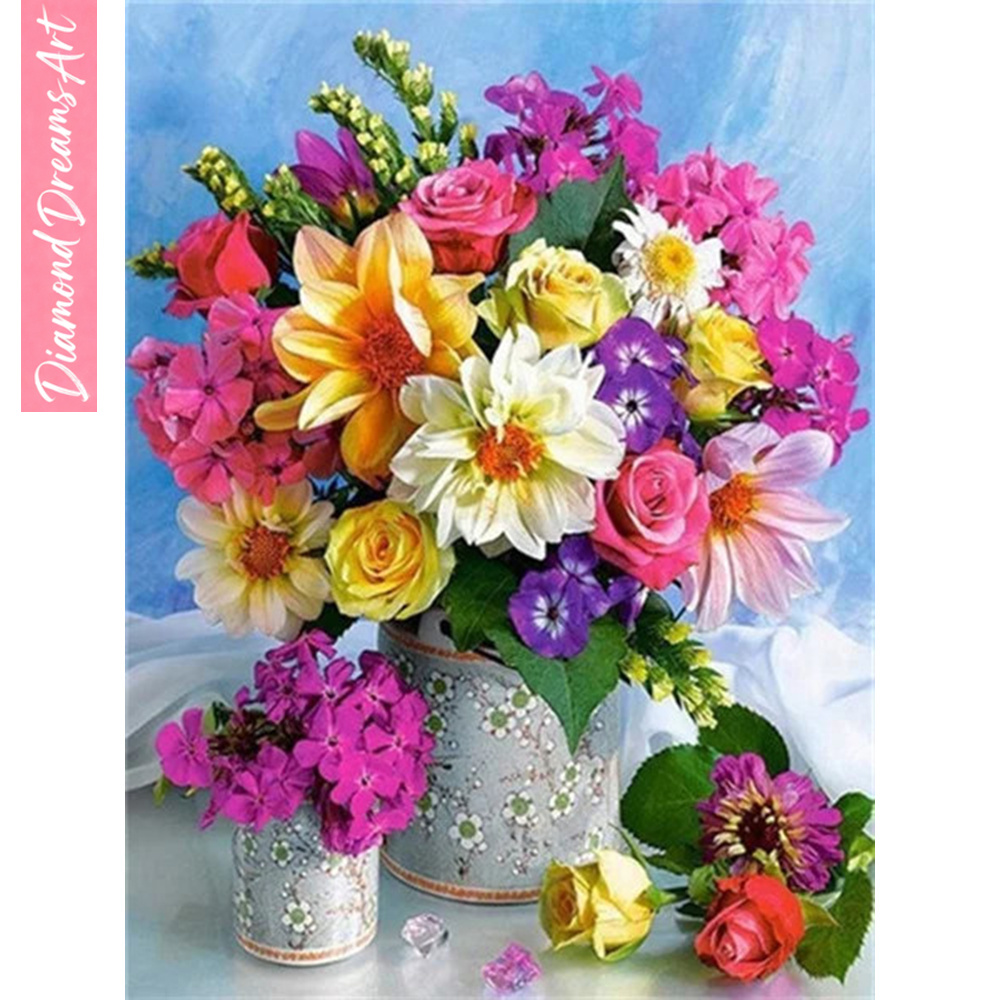 Resin Art For Rose - لوحة فسيفساء ماسية كاملة بتصميم زهرة،