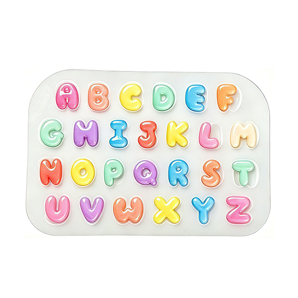 Resin Art Alphabet - قطعتان من قالب السيليكون الصغير للحروف