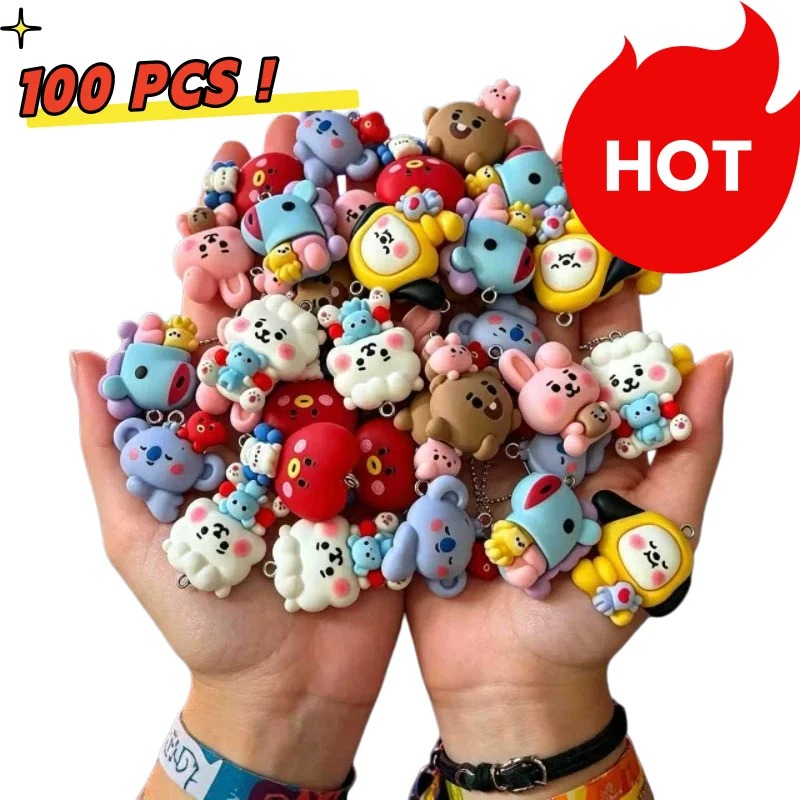 Resin Art Materials - 7 قطع من إكسسوارات BT21 الكرتونية