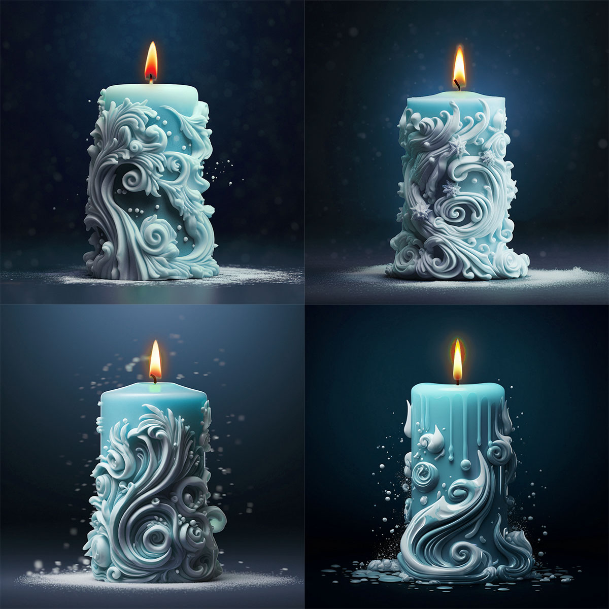 Resin Art Ocean - الهندسة منحوتة أسطواني سيليكون قالب شمع