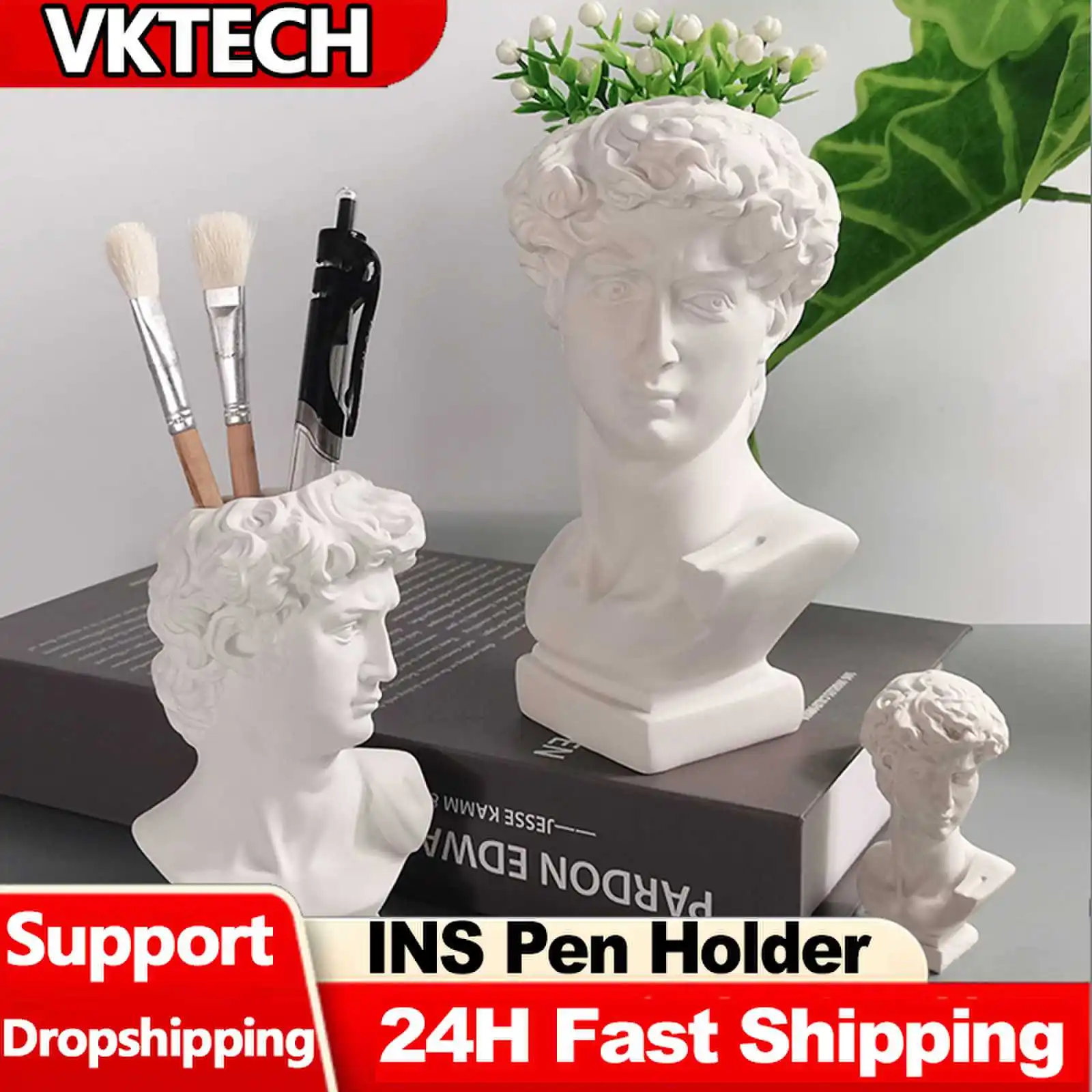 Resin Art Pen - تمثال إبداعي حامل قلم نحت ،