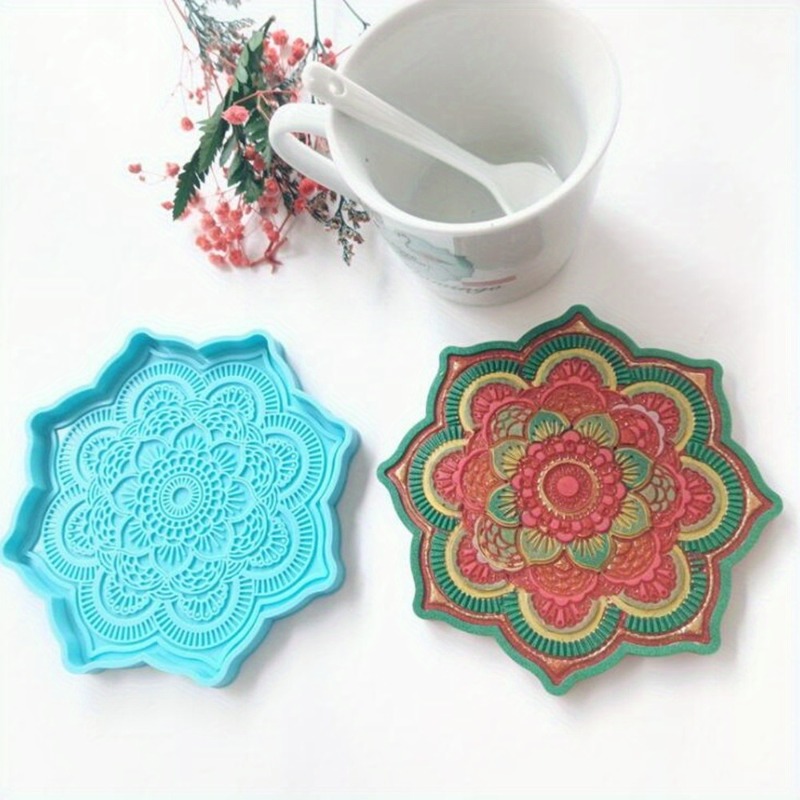 Resin Art Mould - ماندالا كوستر قالب من السيليكون صينية