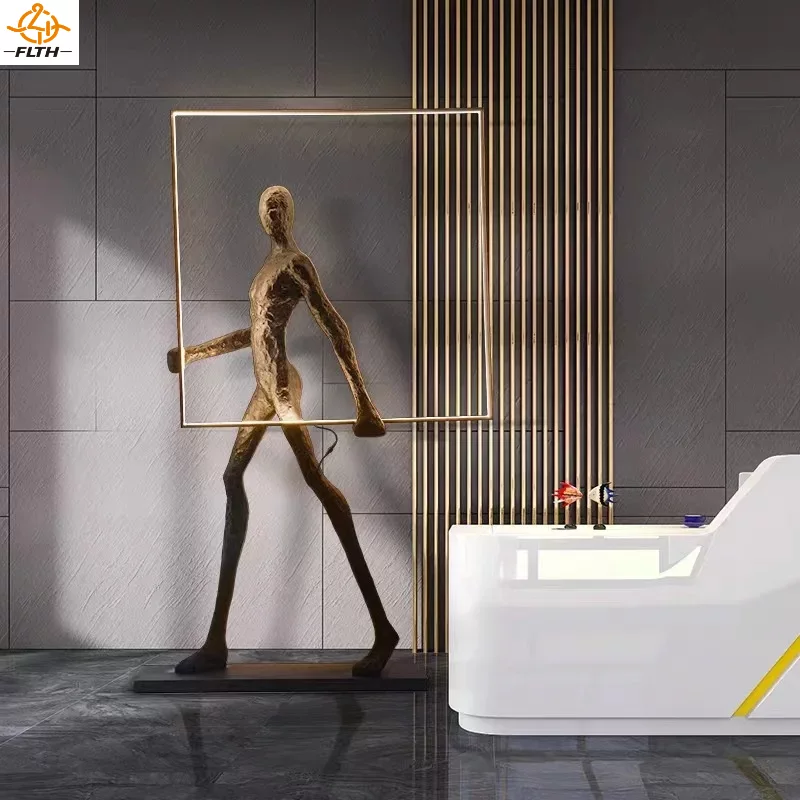 Resin Art Floor Design - مصباح أرضي على شكل تمثال فني