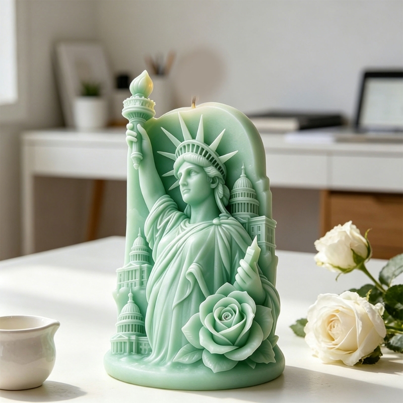 Resin Art Anniversary Gift - F68D ثلاثية الأبعاد تمثال الحرية النقش