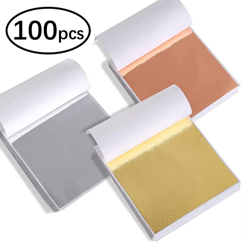 Resin Art Anniversary Gift - 100 قطعة من ورق الذهب والفضة