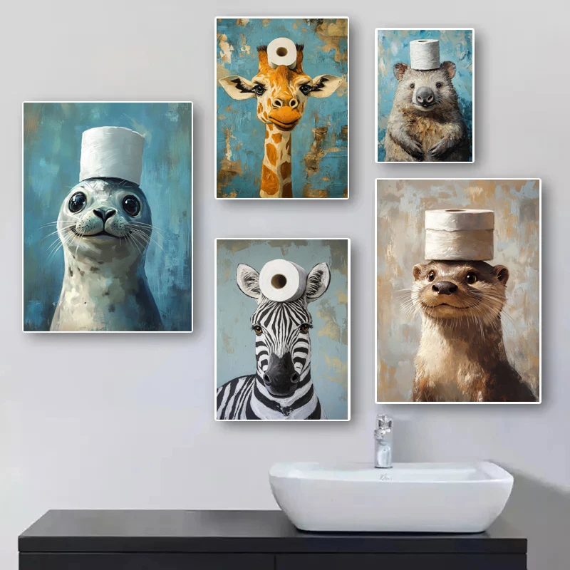 كارتون لطيف مضحك الحيوانات مع  - مراجعة Resin Art On Canvas وسعره