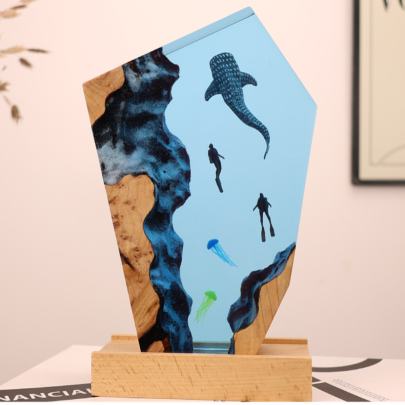 تمثال غواص الحوت الراتنجي المض - مراجعة Resin Art Anniversary Gift وسعره