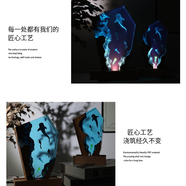 تمثال غواص الحوت الراتنجي المض - مراجعة Resin Art Anniversary Gift وسعره