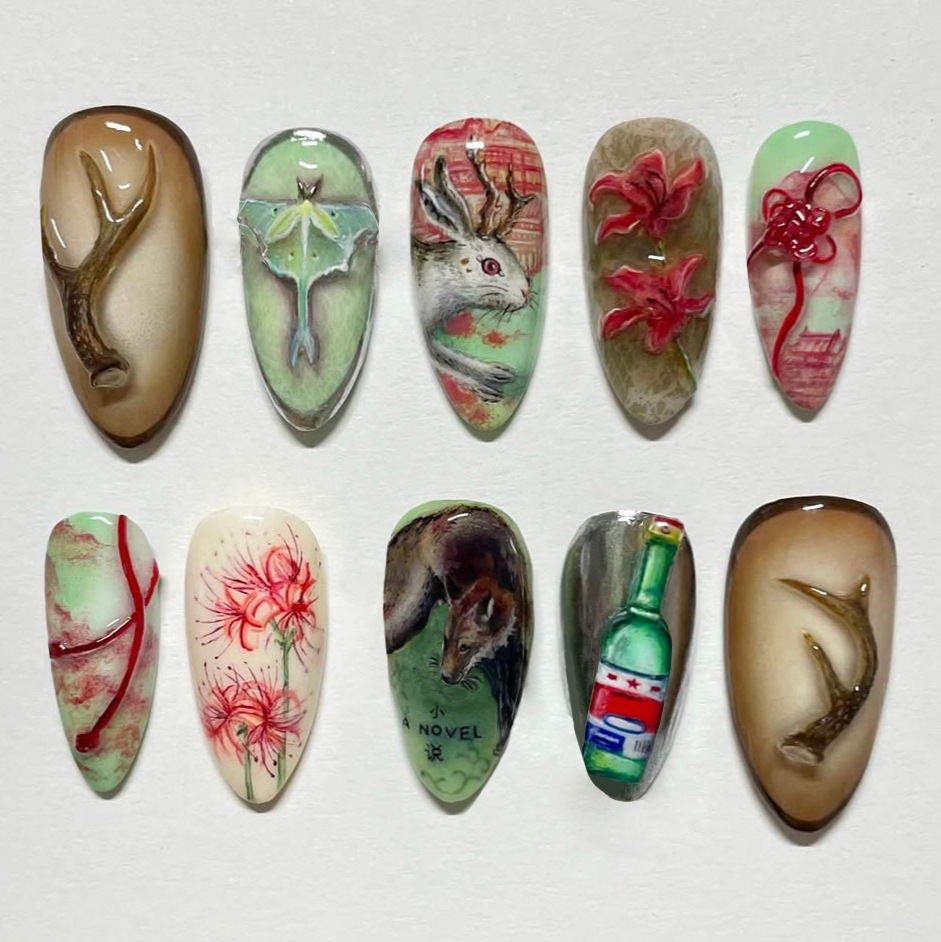 24 قطعة نمط البلد خمر الأظافر  - مراجعة Resin Art Ocean وسعره