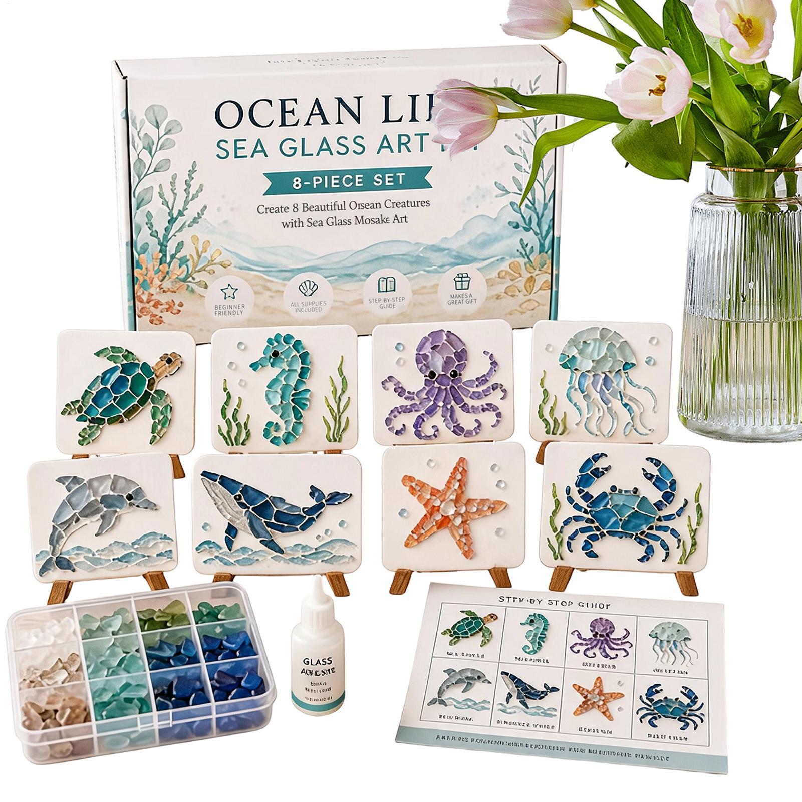 مجموعة فن الفسيفساء الزجاجي ال - مراجعة Resin Art Ocean وسعره