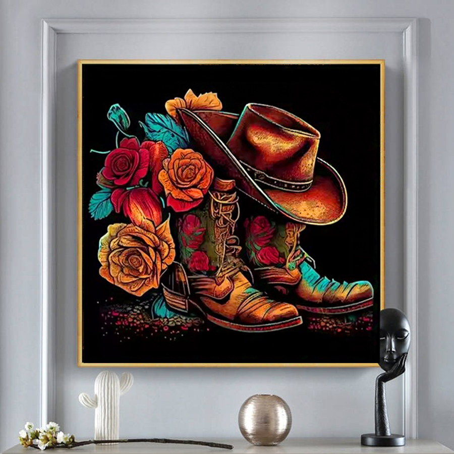 قبعة رعاة البقر الأحذية الماس  - مراجعة Resin Art For Rose وسعره