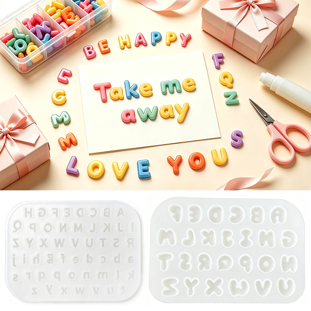 قطعتان من قالب السيليكون الصغي - مراجعة Resin Art Alphabet وسعره