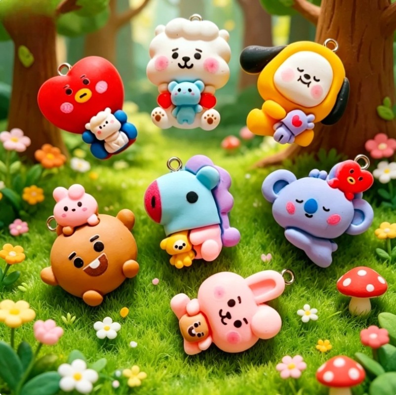 7 قطع من إكسسوارات BT21 الكرتو - مراجعة Resin Art Materials وسعره