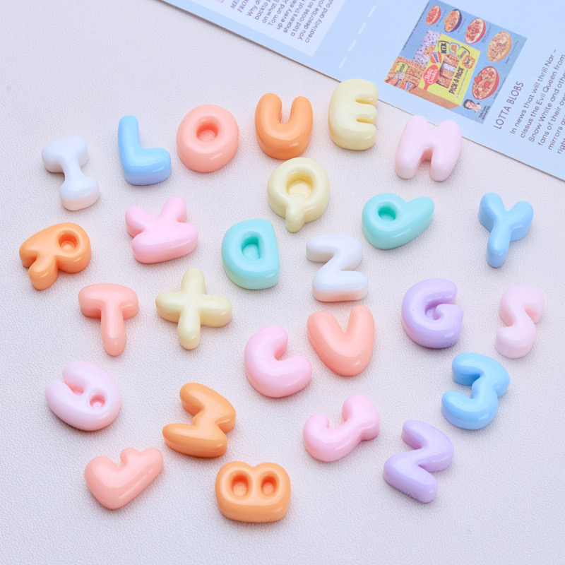30 قطعة جديد Kawaii الكرتون مخ - مراجعة Resin Art Alphabet وسعره