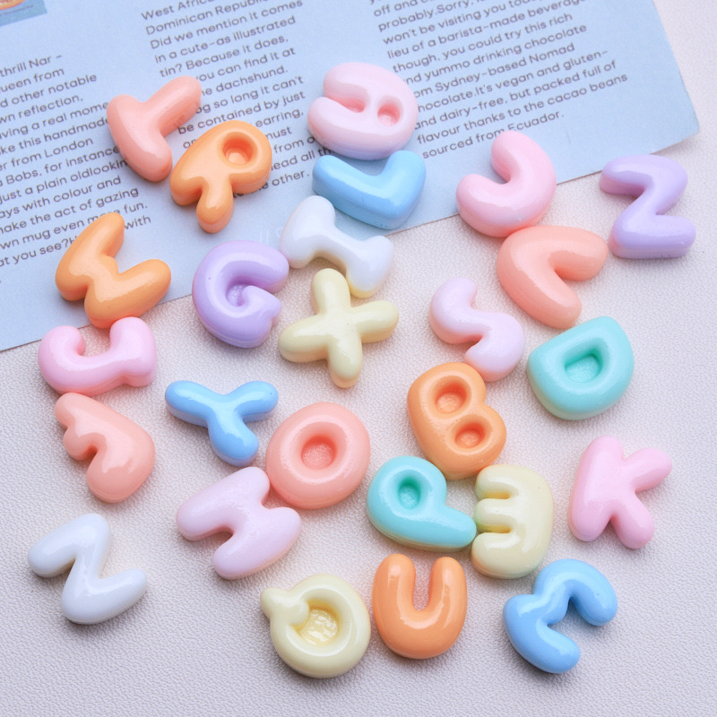 30 قطعة جديد Kawaii الكرتون مخ - مراجعة Resin Art Alphabet وسعره