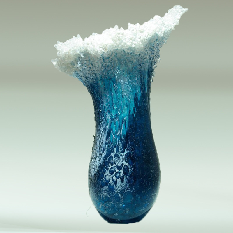 مزهرية راتنجية بنمط موجي، زخرف - مراجعة Resin Art Ocean وسعره