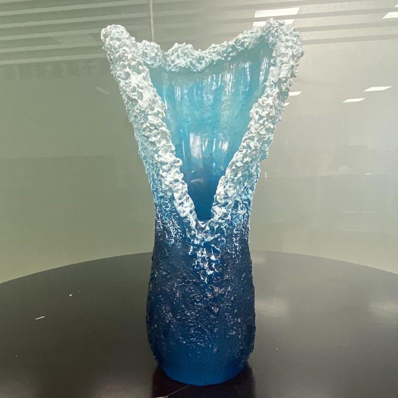 مزهرية راتنجية بنمط موجي، زخرف - مراجعة Resin Art Ocean وسعره